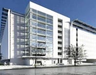 A rendering of the building that is being built.